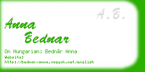 anna bednar business card